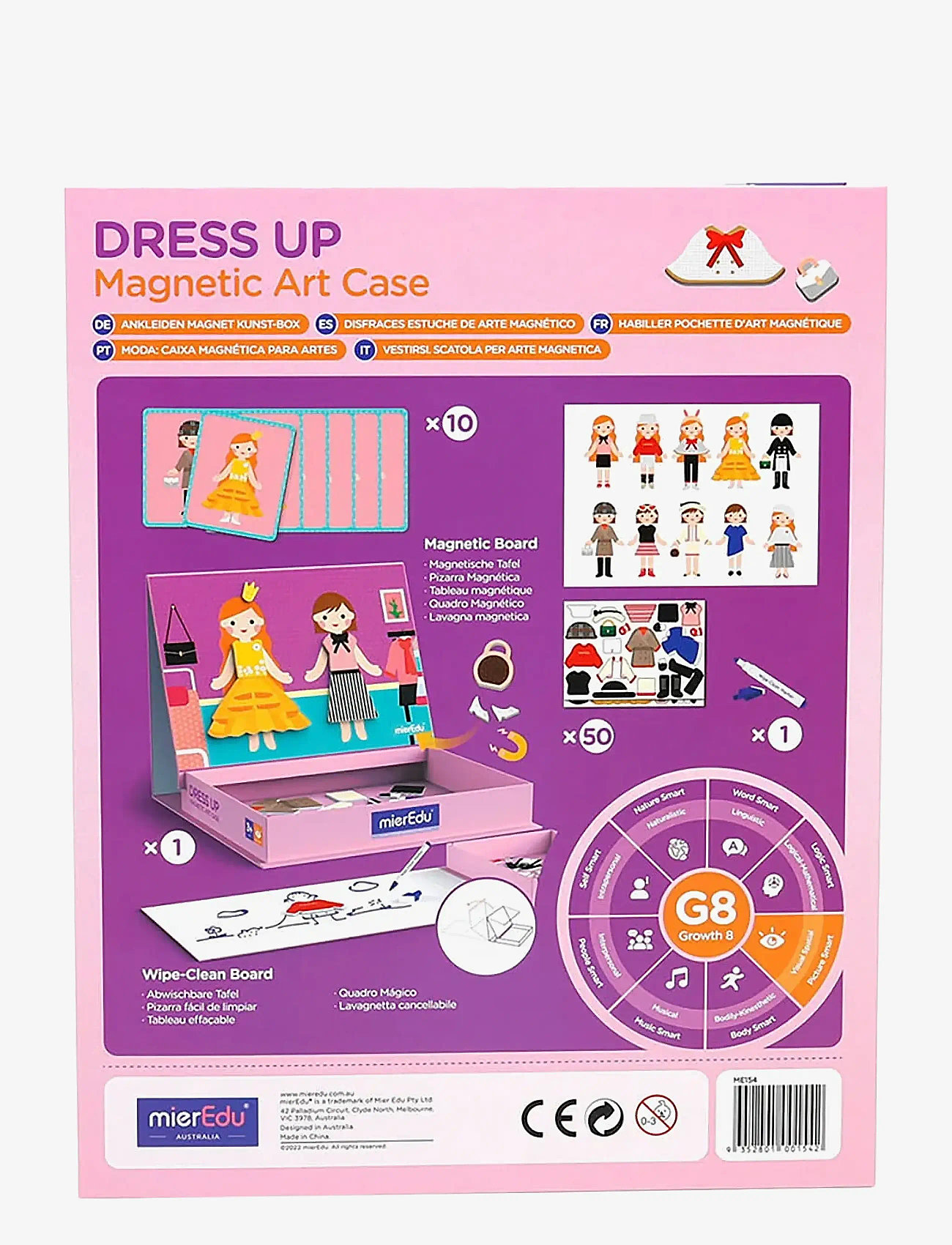 mierEdu - Magnetic Art Case - Dress Up - pædagogiske spil - pink - 3