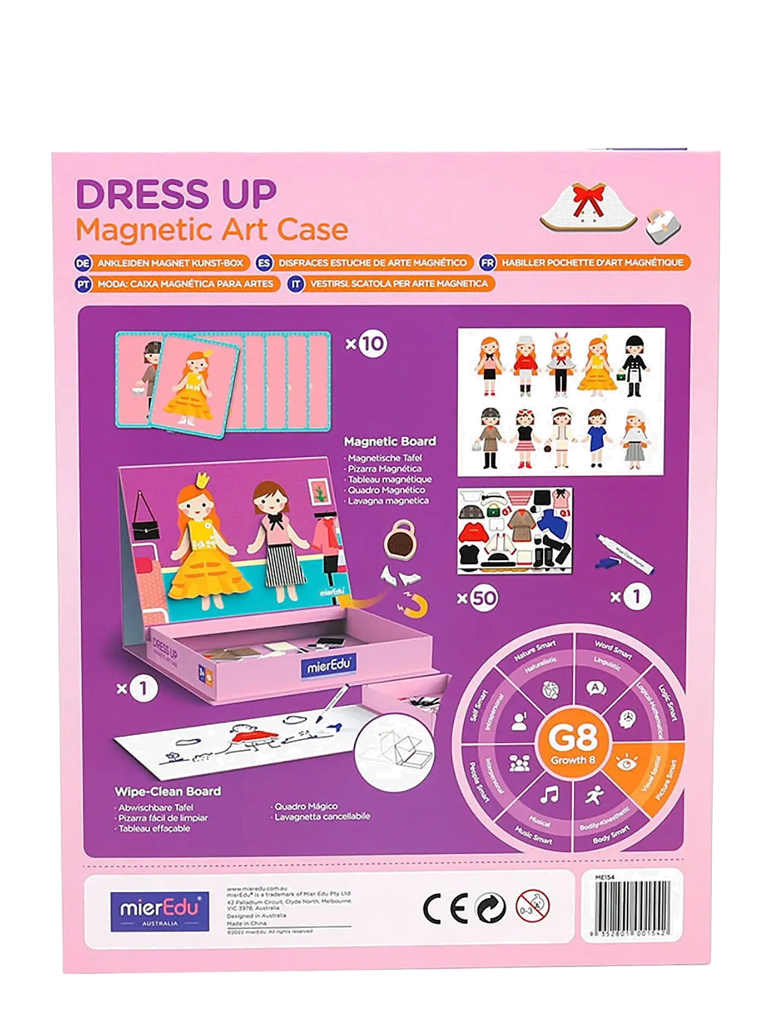 mierEdu - Magnetic Art Case - Dress Up - pædagogiske spil - pink - 3