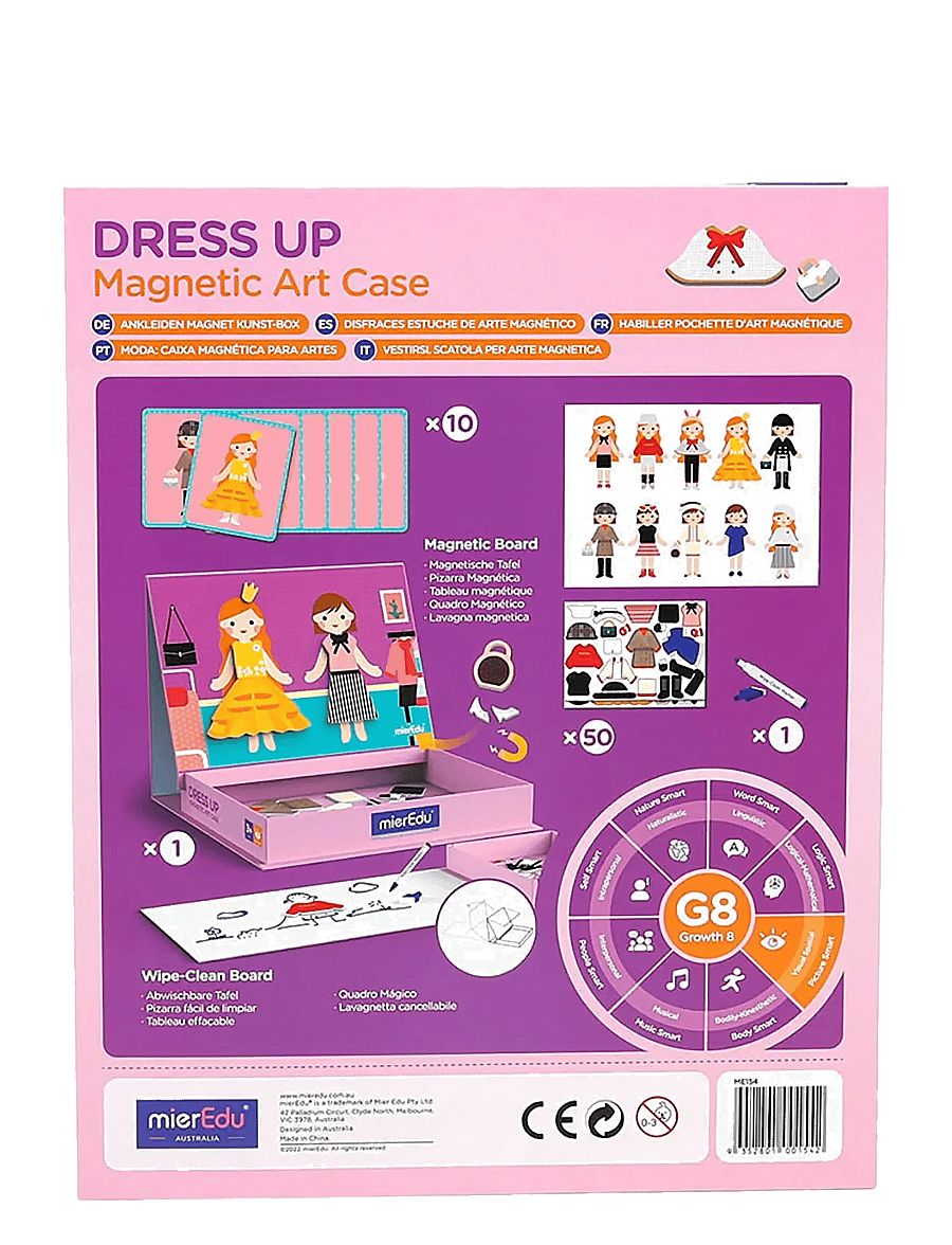 mierEdu - Magnetic Art Case - Dress Up - Õpetlikud mängud - pink - 3