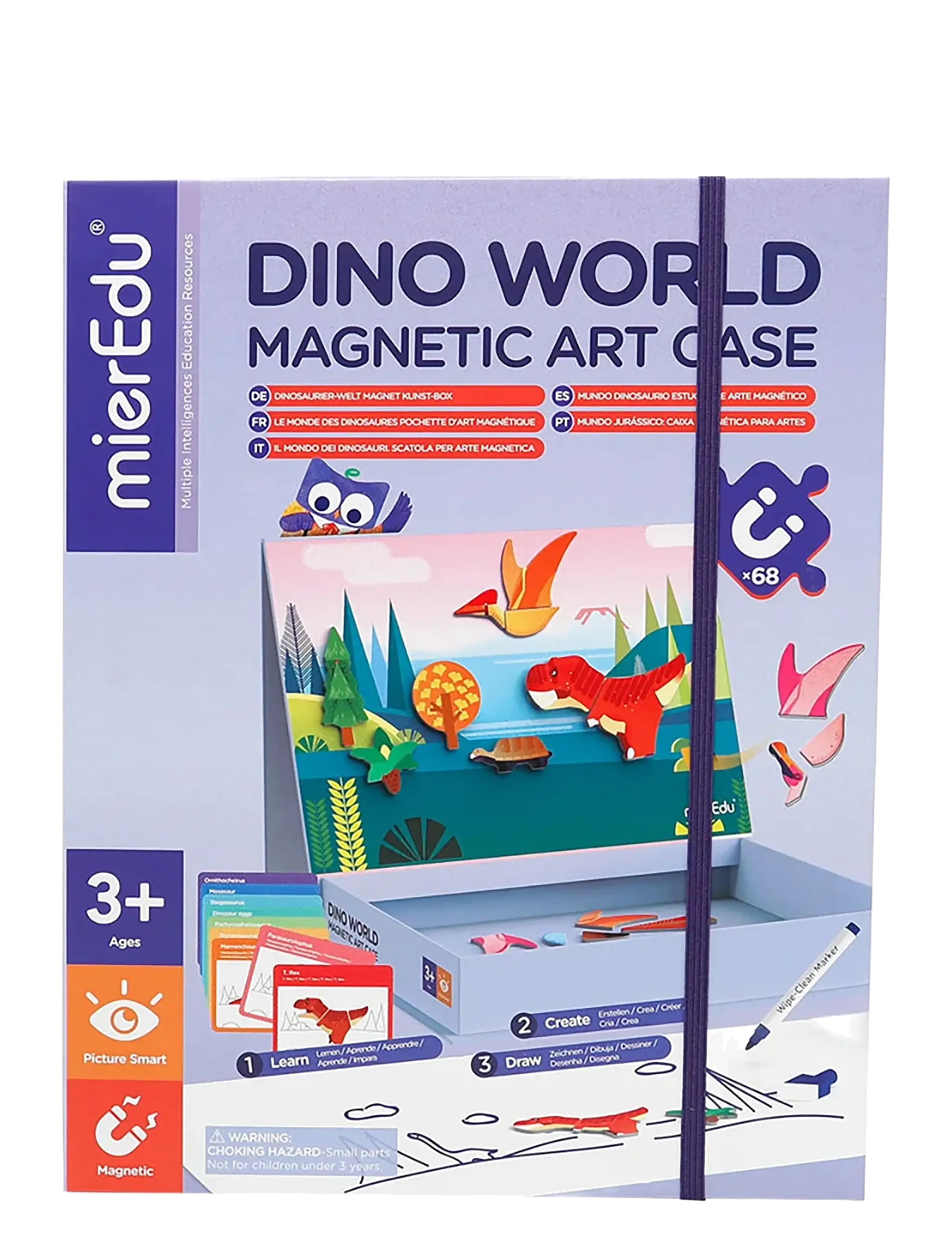 mierEdu Magnetic Art Case - Dino World - App deal - BLUE / multi