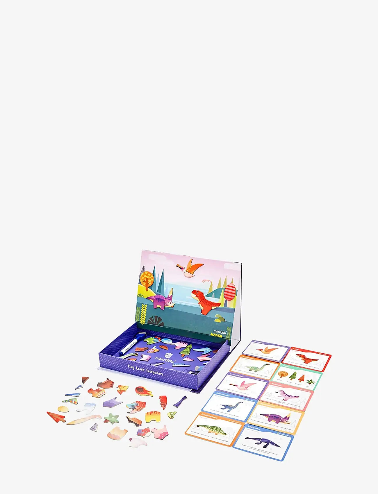 mierEdu - Magnetic Art Case - Dino World - legesæt - blue - 2