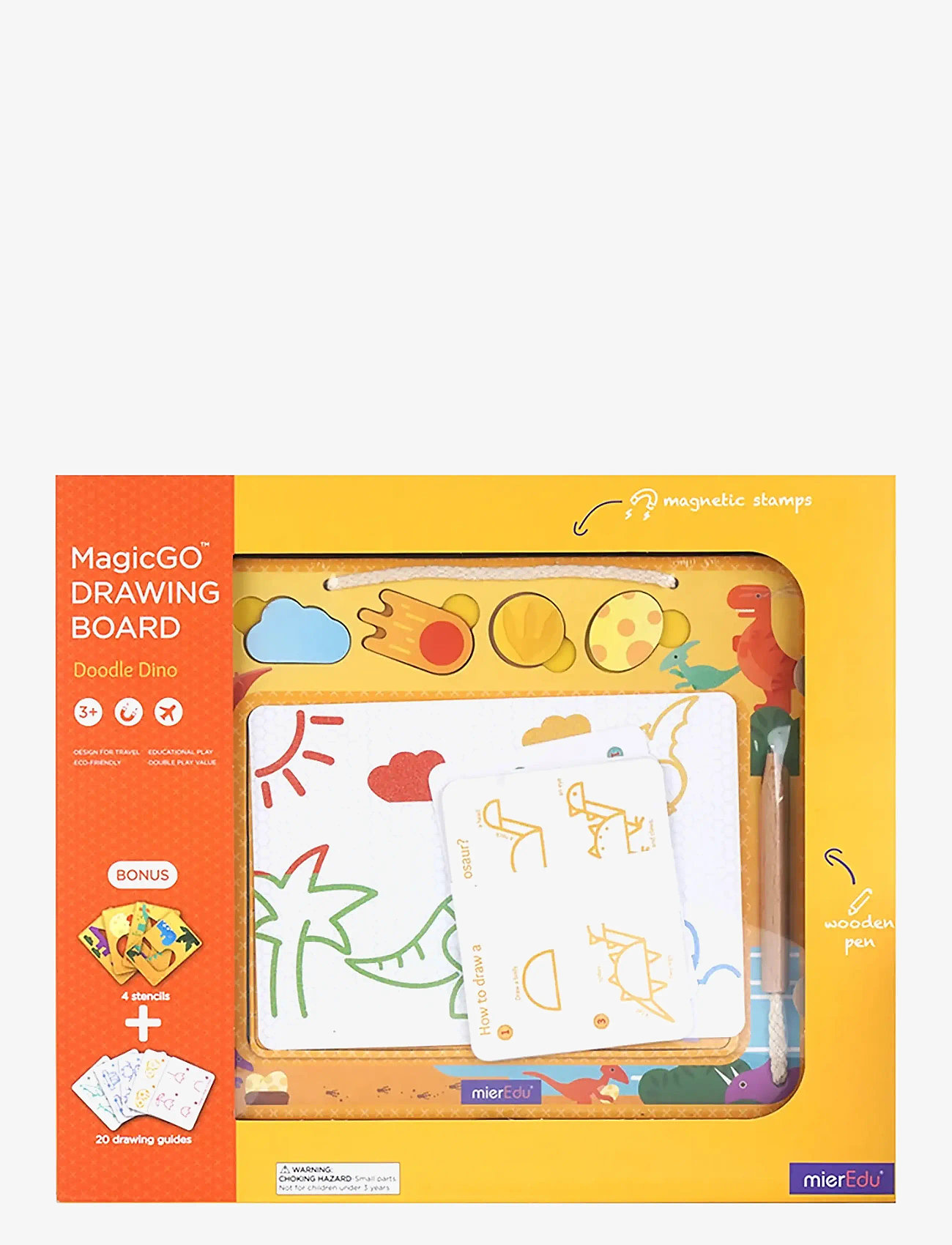mierEdu - Magic Go Drawing Board - Doodle Dino - tegnetavler - yellow - 1
