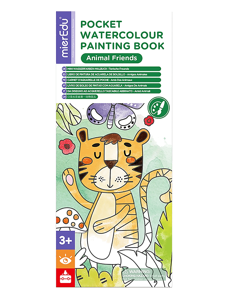 mierEdu - Pocket Watercolouring Book - Animal Friends - mal- & bastelbücher - green - 0