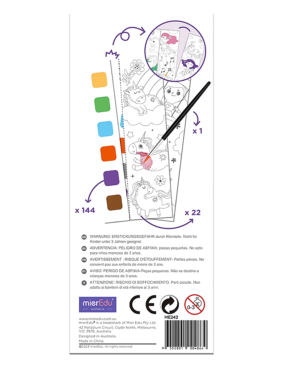 mierEdu - Pocket Watercolouring Book - Unicorns - mal- & bastelbücher - purple - 1