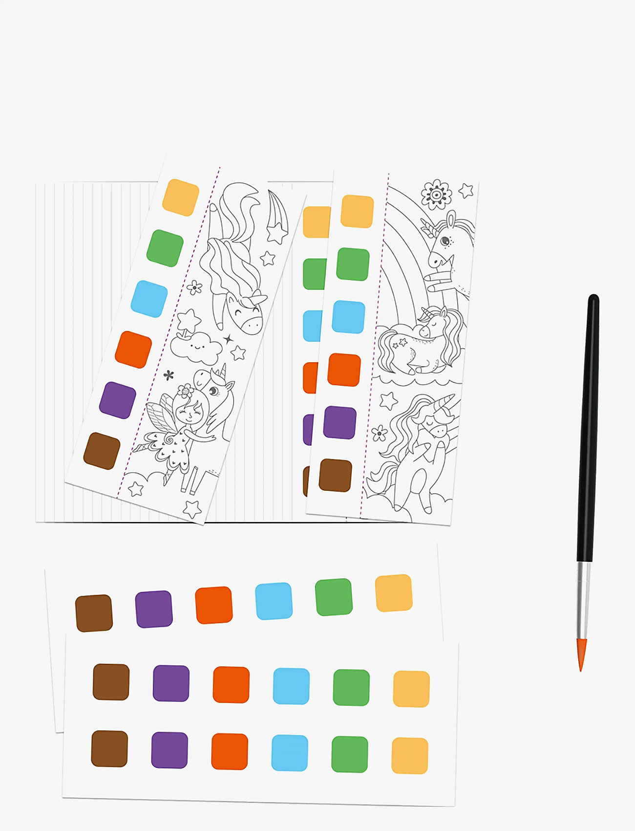 mierEdu - Pocket Watercolouring Book - Unicorns - värvimis- & käsitööraamatud - purple - 2