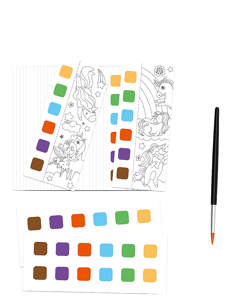 mierEdu - Pocket Watercolouring Book - Unicorns - värvimis- & käsitööraamatud - purple - 2