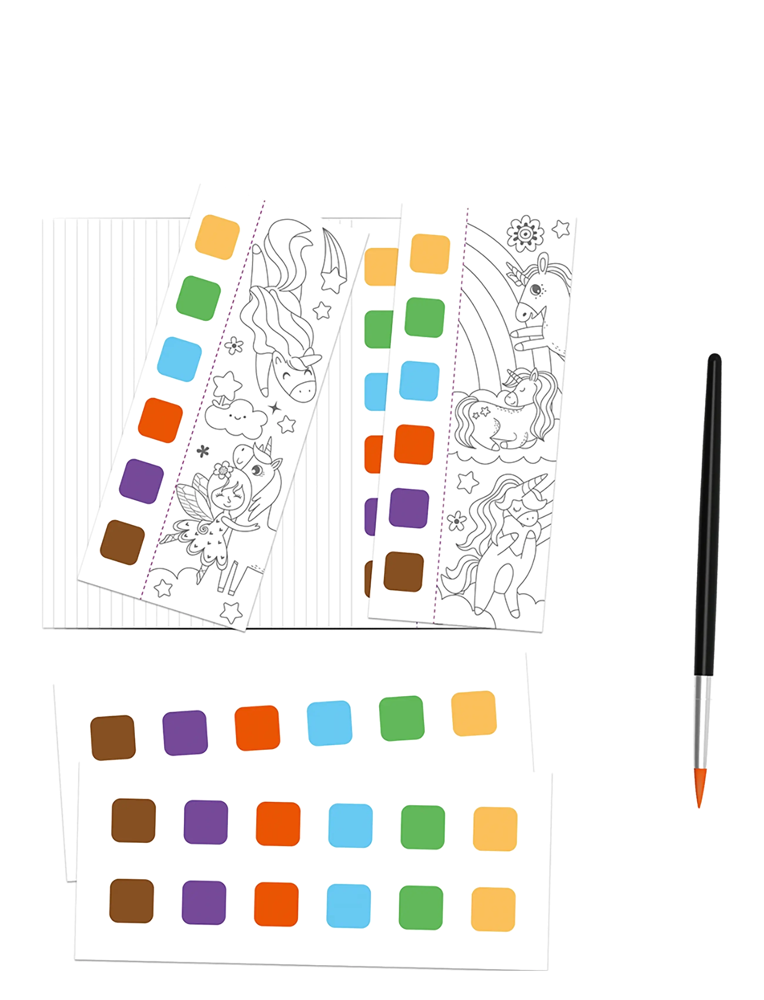 mierEdu - Pocket Watercolouring Book - Unicorns - målar- & pysselböcker - purple - 2