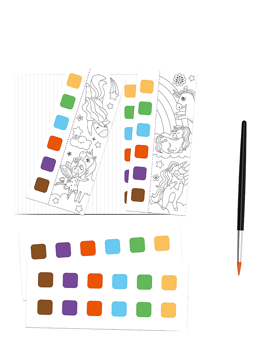 mierEdu - Pocket Watercolouring Book - Unicorns - mal- & bastelbücher - purple - 2