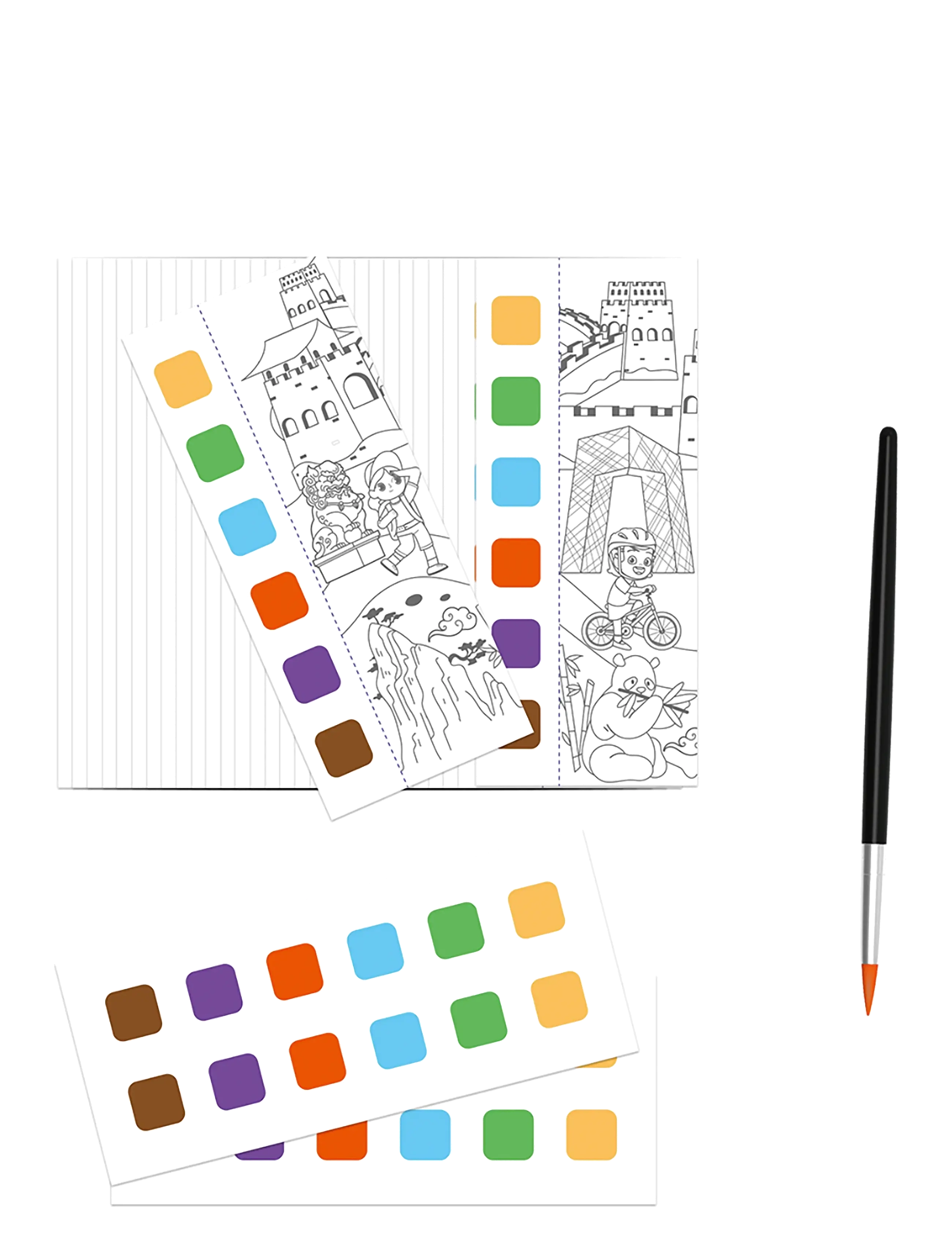 mierEdu - Pocket Watercolouring Book - Travel Around The World - mal- & bastelbücher - blue - 2