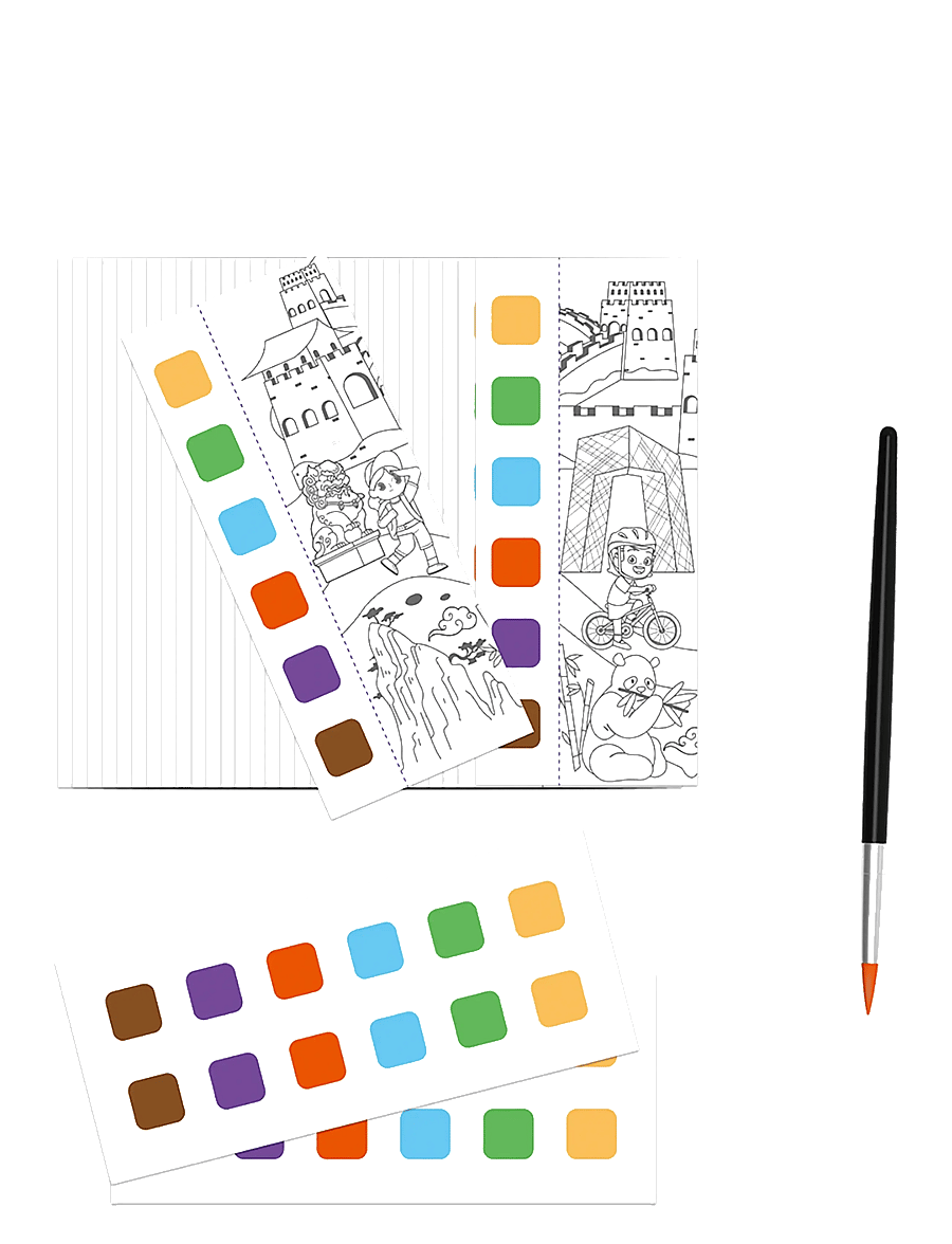 mierEdu - Pocket Watercolouring Book - Travel Around The World - värvimis- & käsitööraamatud - blue - 2
