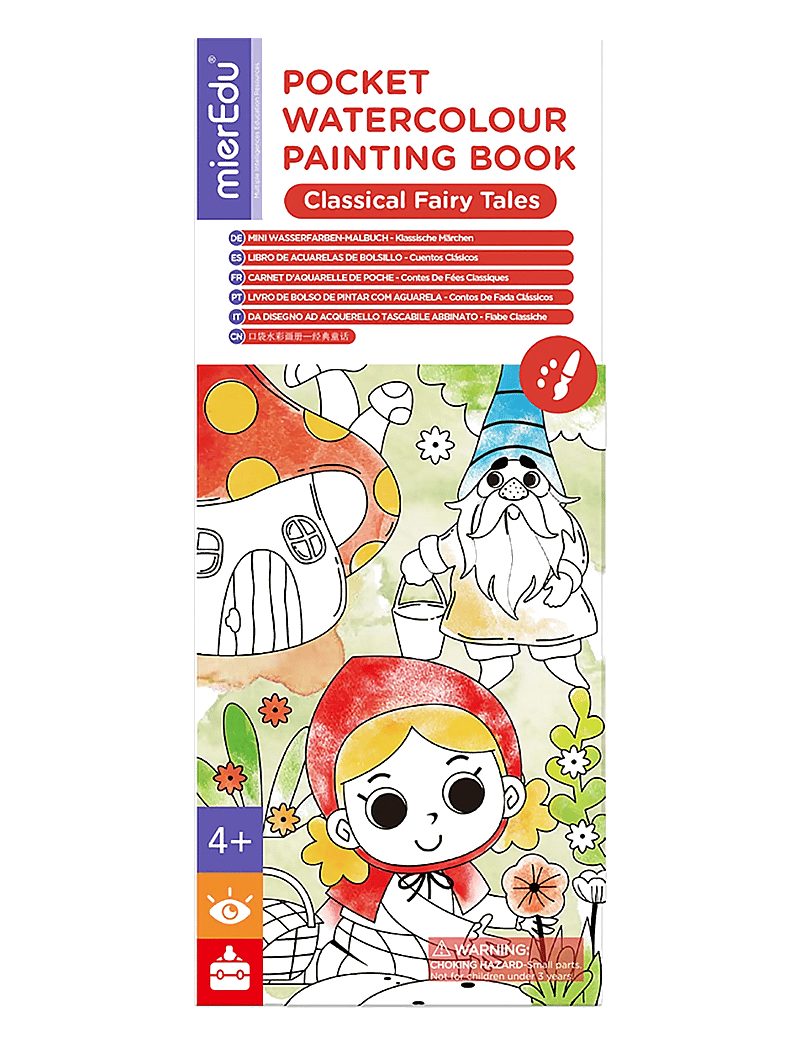 mierEdu - Pocket Watercolouring Book - Classic Fairy Tales - värvimis- & käsitööraamatud - red - 0