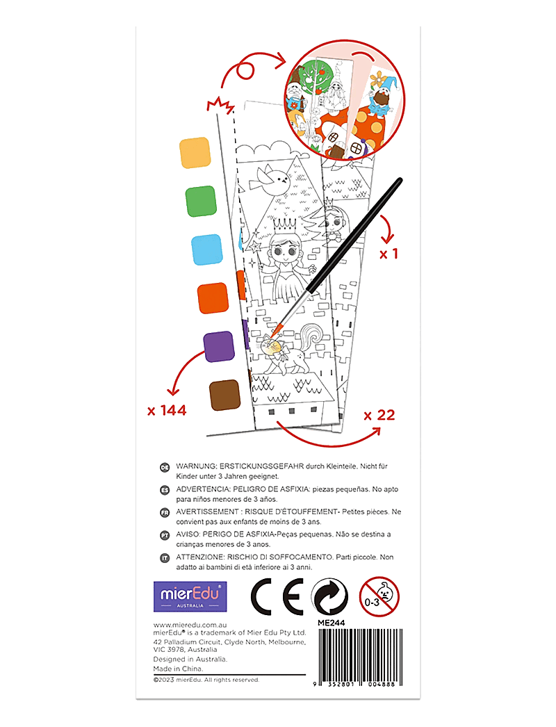 mierEdu - Pocket Watercolouring Book - Classic Fairy Tales - värvimis- & käsitööraamatud - red - 1