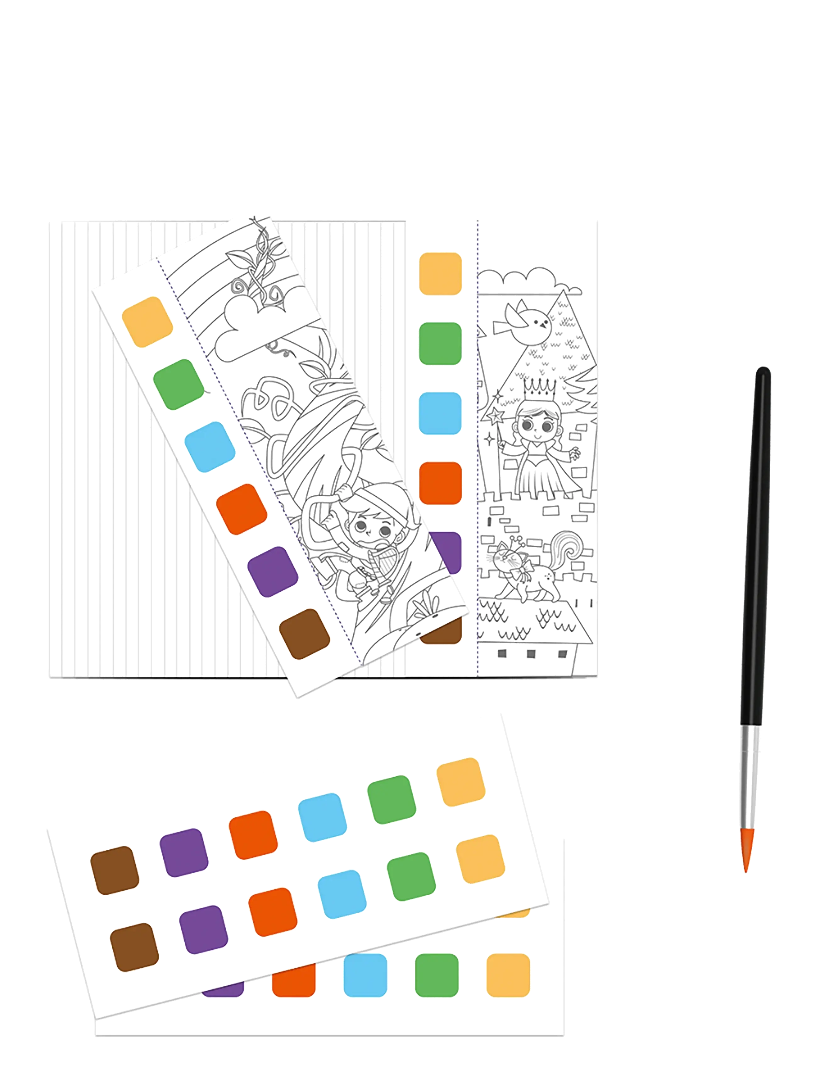 mierEdu - Pocket Watercolouring Book - Classic Fairy Tales - livre de coloriage - red - 2