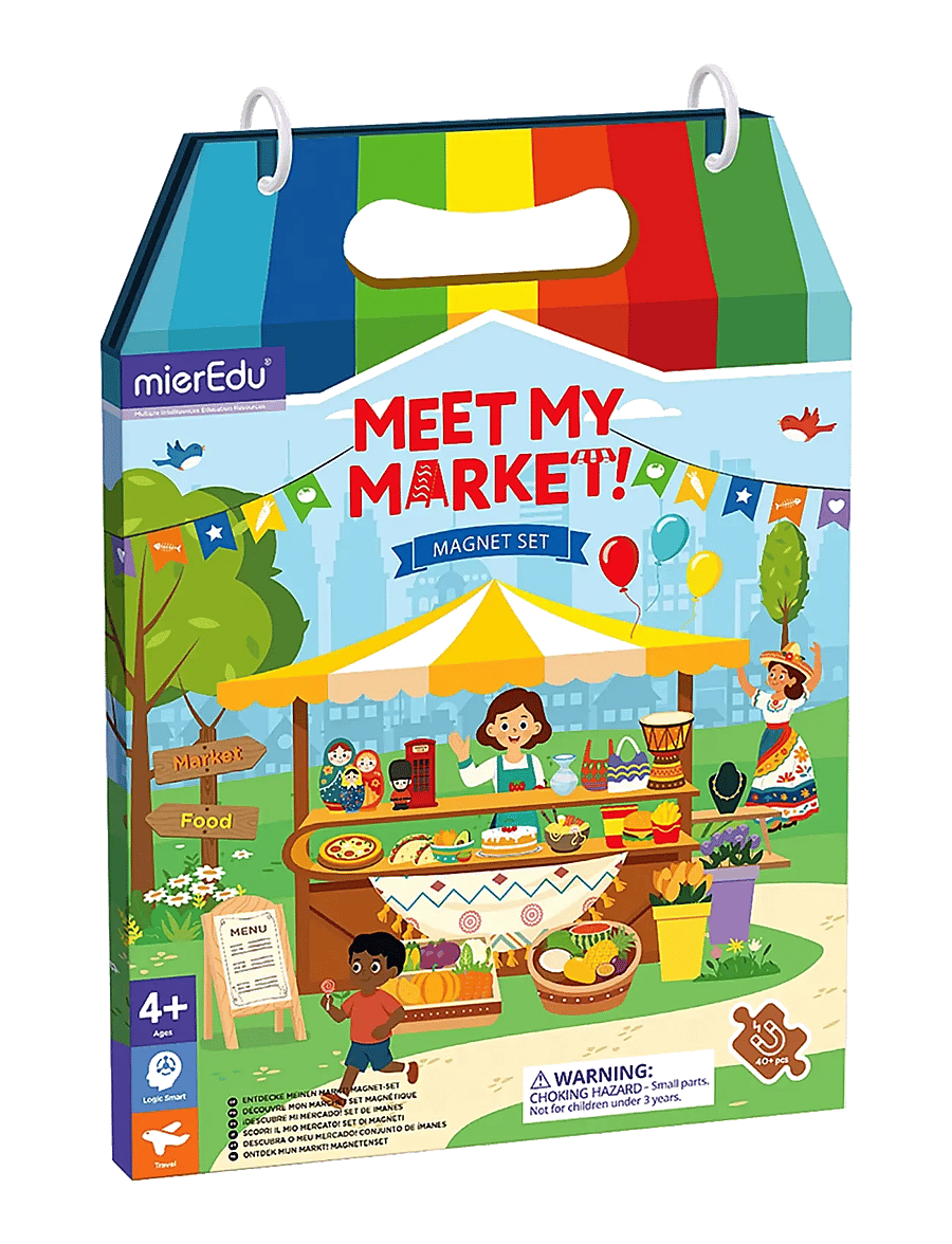 mierEdu - Magnetic Playset - Meet My Market - kreasæt - multi - 0