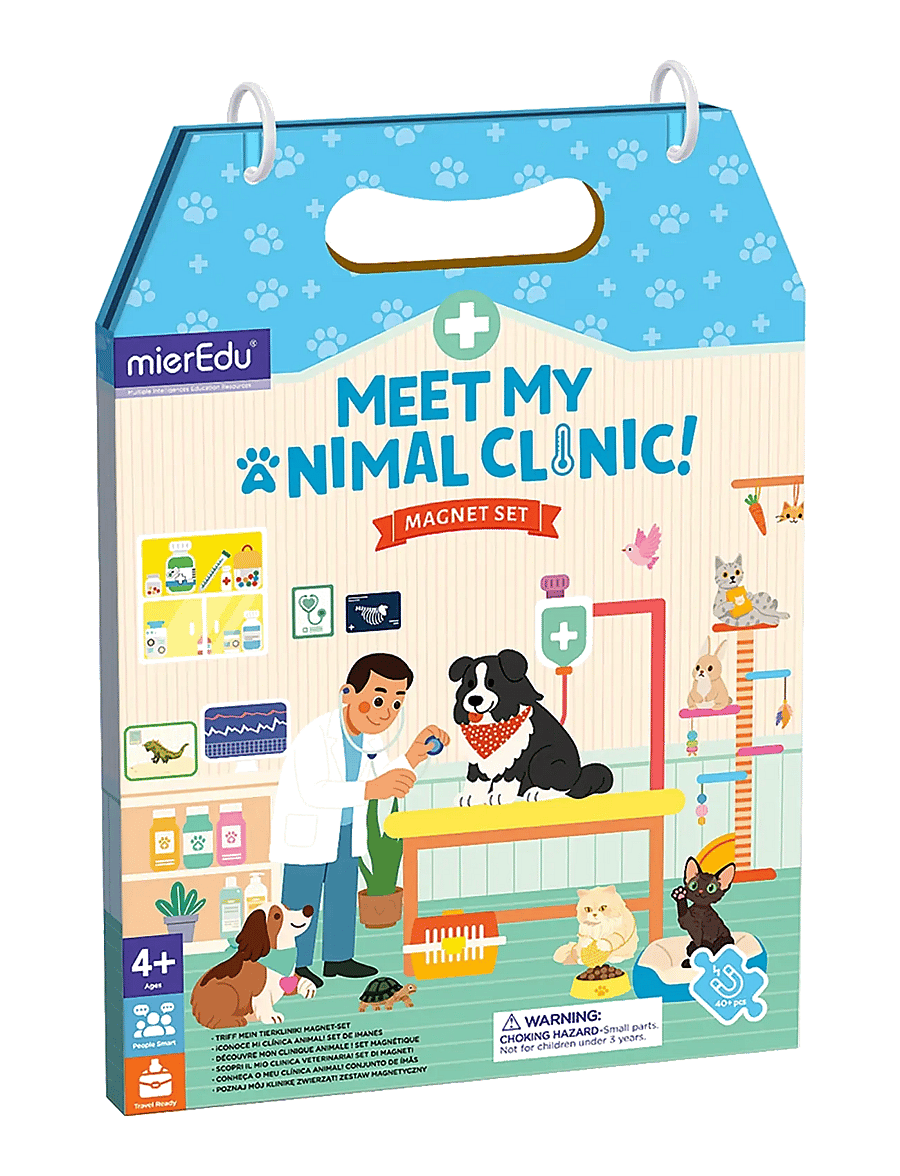 mierEdu - Magnetic Playset - Meet My Animal Clinic - kreasæt - multi - 0