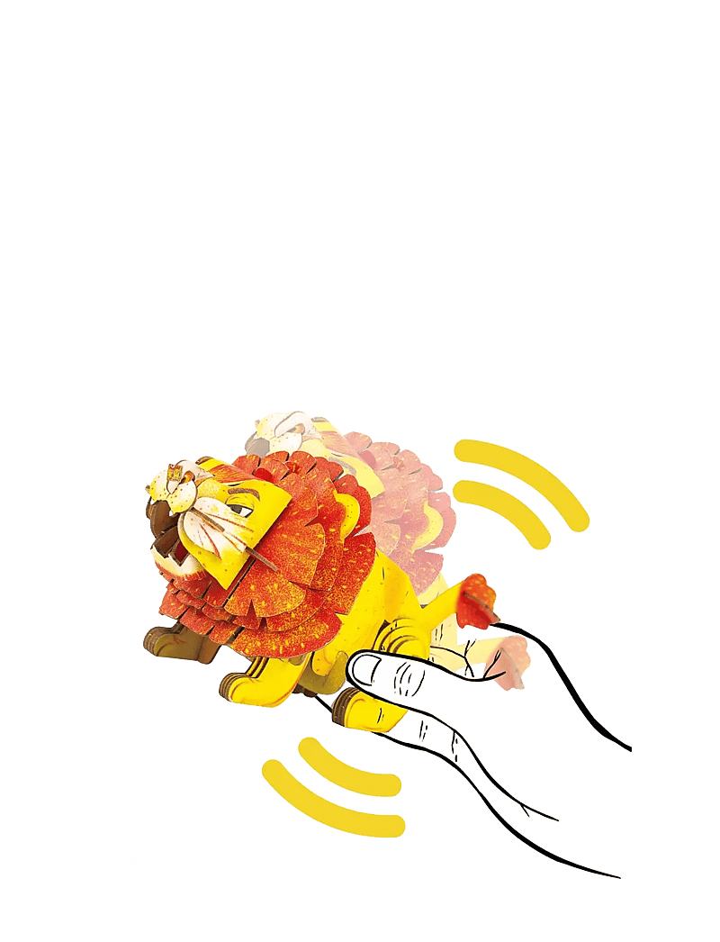 mierEdu - 3D Puzzle with Sound - Lion - yellow - 3