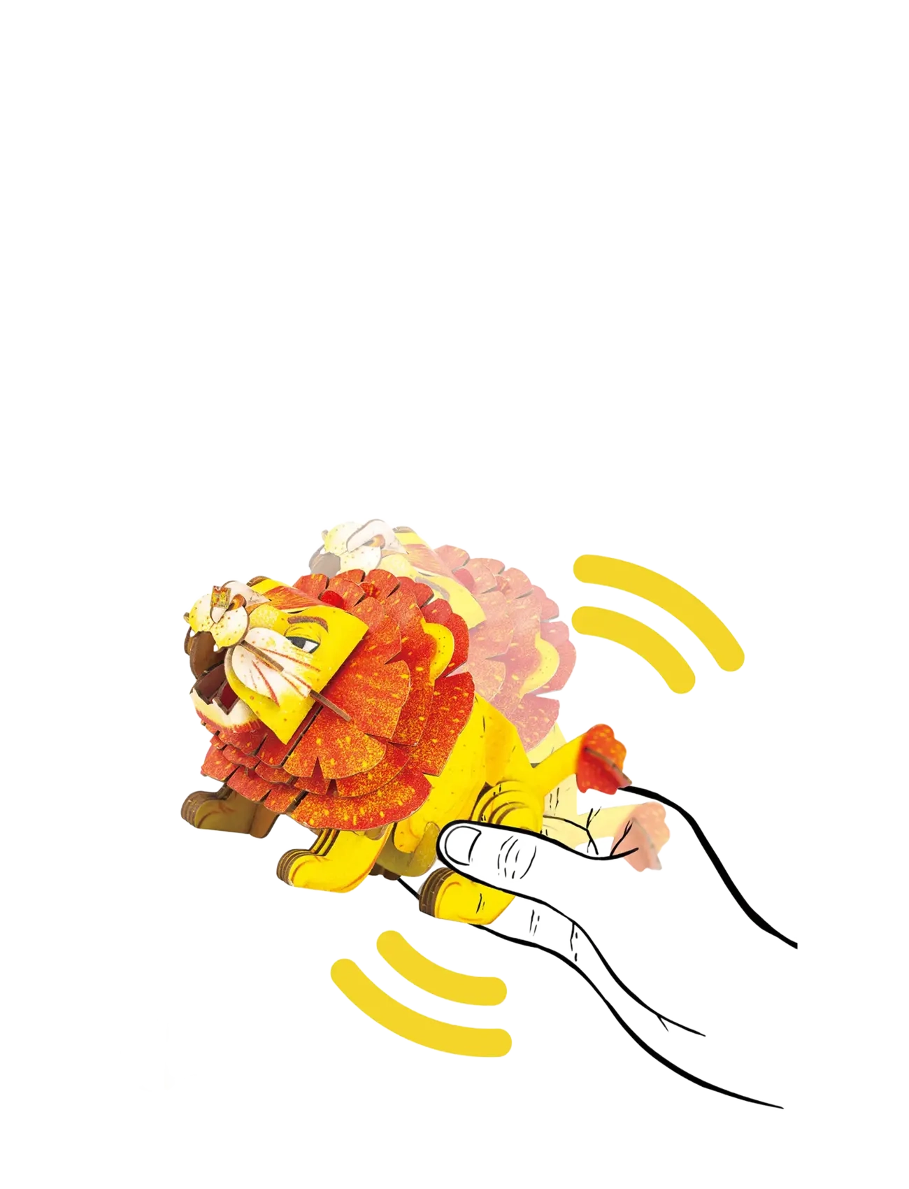 mierEdu - 3D Puzzle with Sound - Lion - yellow - 3