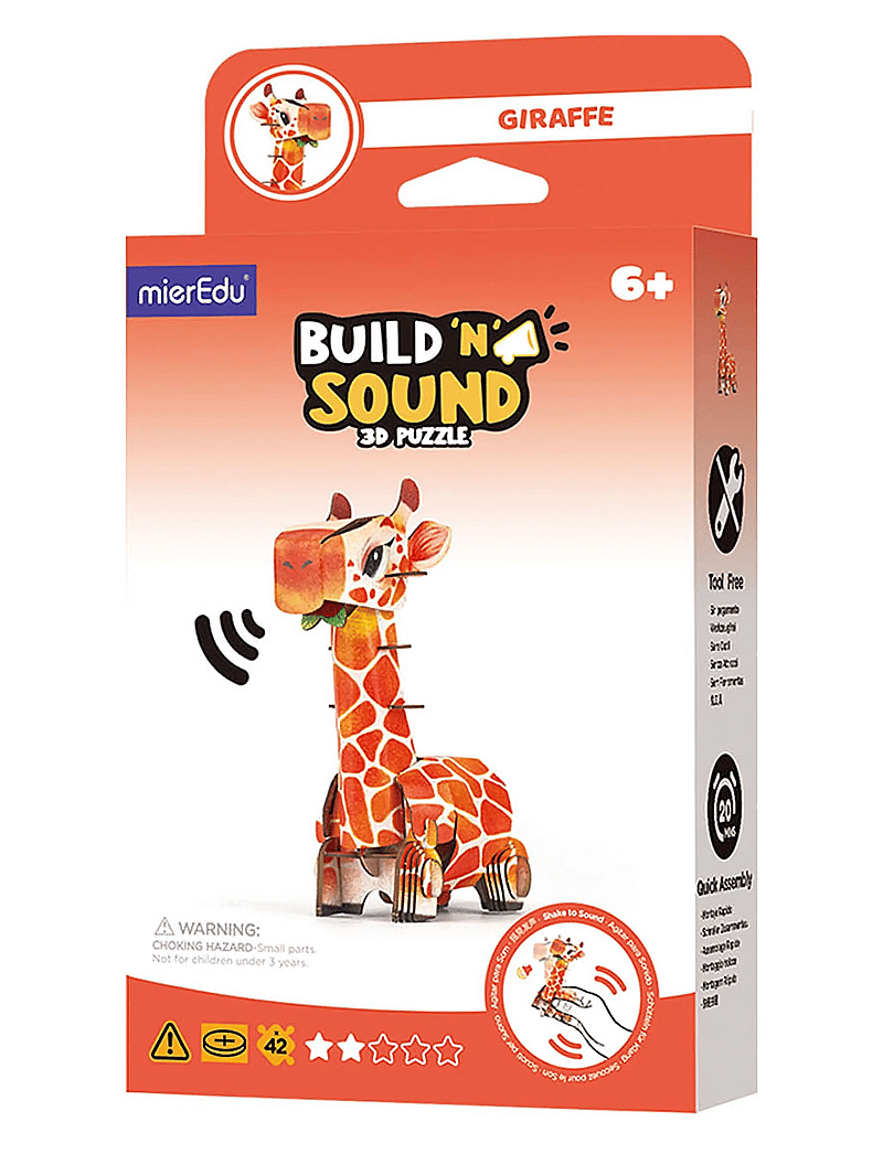 mierEdu - 3D Puzzle with Sound - Giraffe - 3d-puzzles - orange - 1