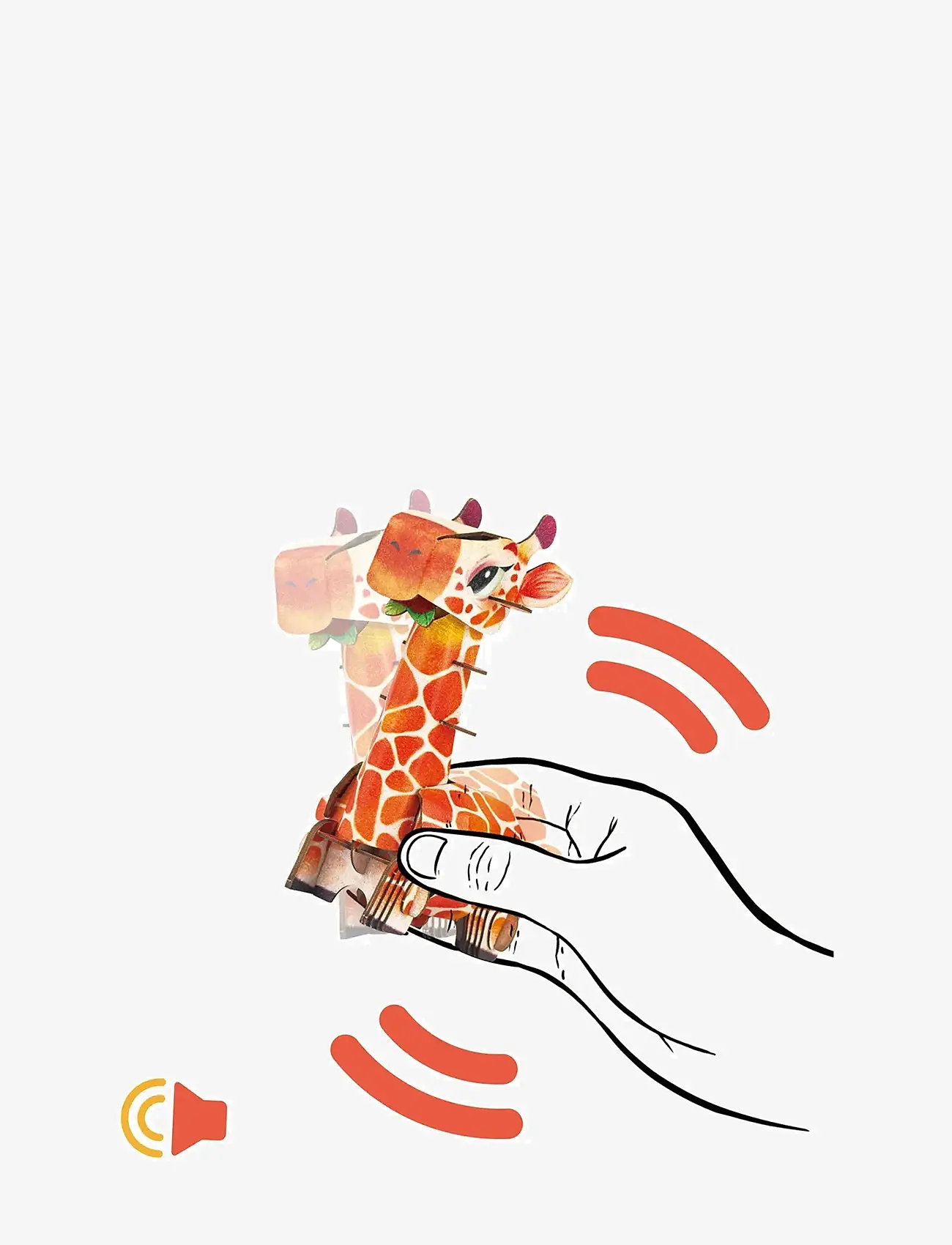 mierEdu - 3D Puzzle with Sound - Giraffe - 3d pusled - orange - 3