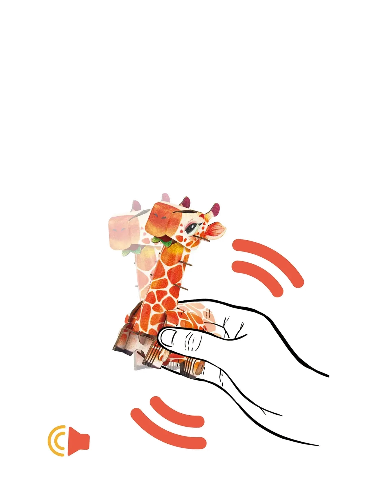 mierEdu - 3D Puzzle with Sound - Giraffe - puslespil - orange - 3