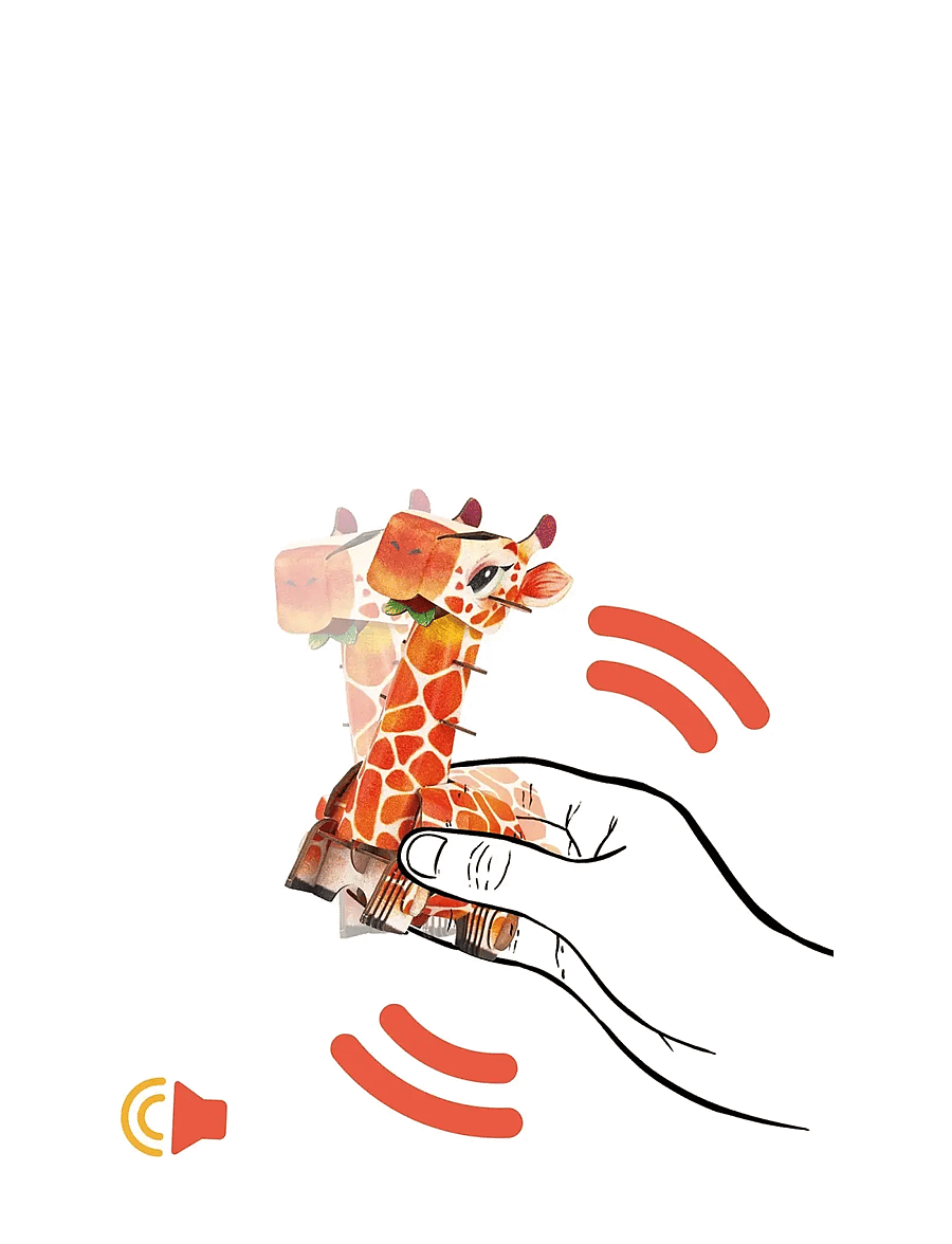 mierEdu - 3D Puzzle with Sound - Giraffe - 3d-puzzles - orange - 3