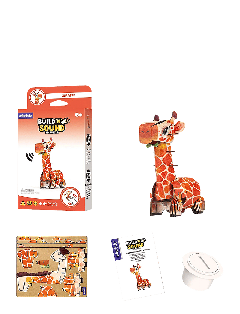 mierEdu - 3D Puzzle with Sound - Giraffe - 3d-puzzles - orange - 4