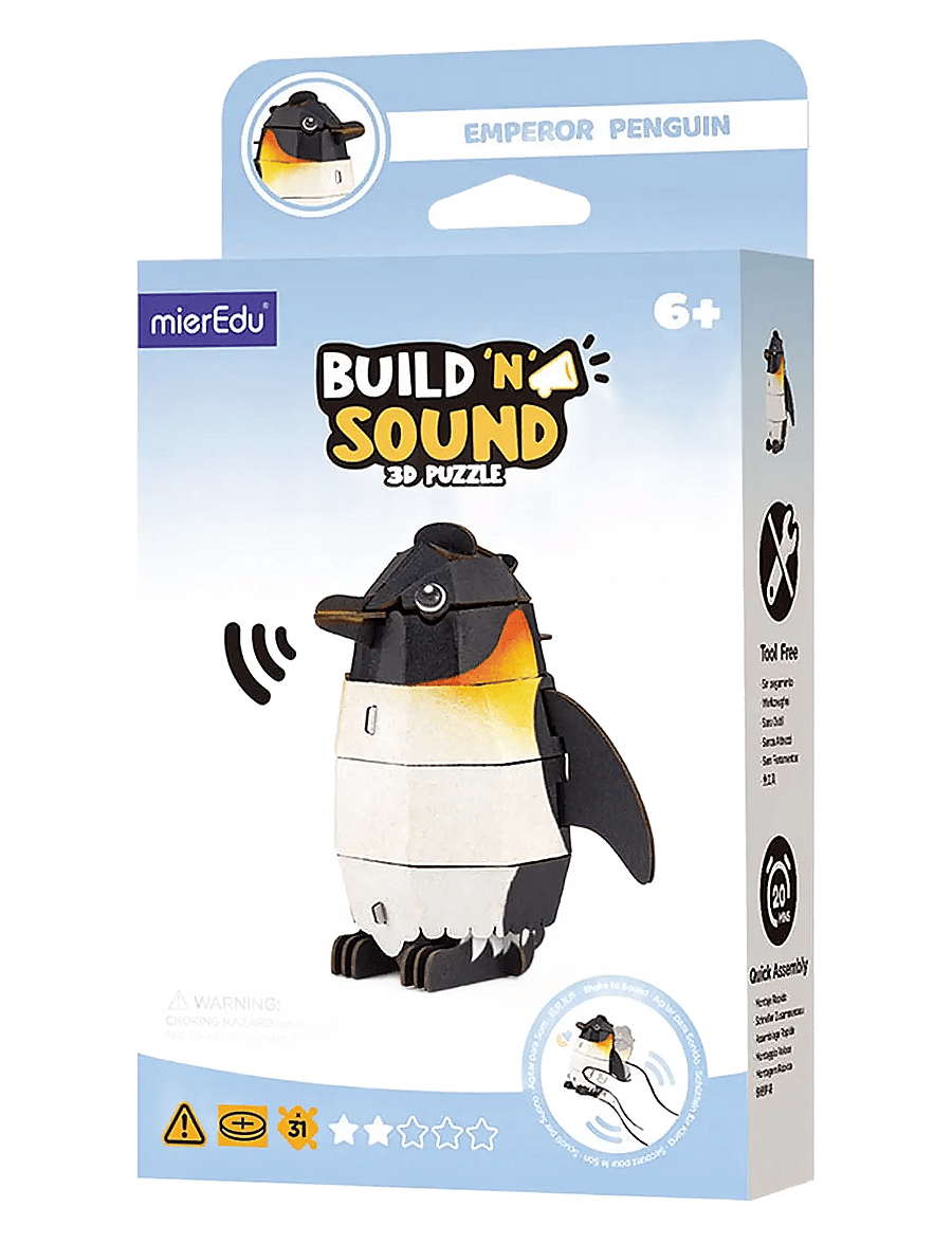 mierEdu - 3D Puzzle with Sound - Emperor Penguin - 3d-puzzles - white - 1