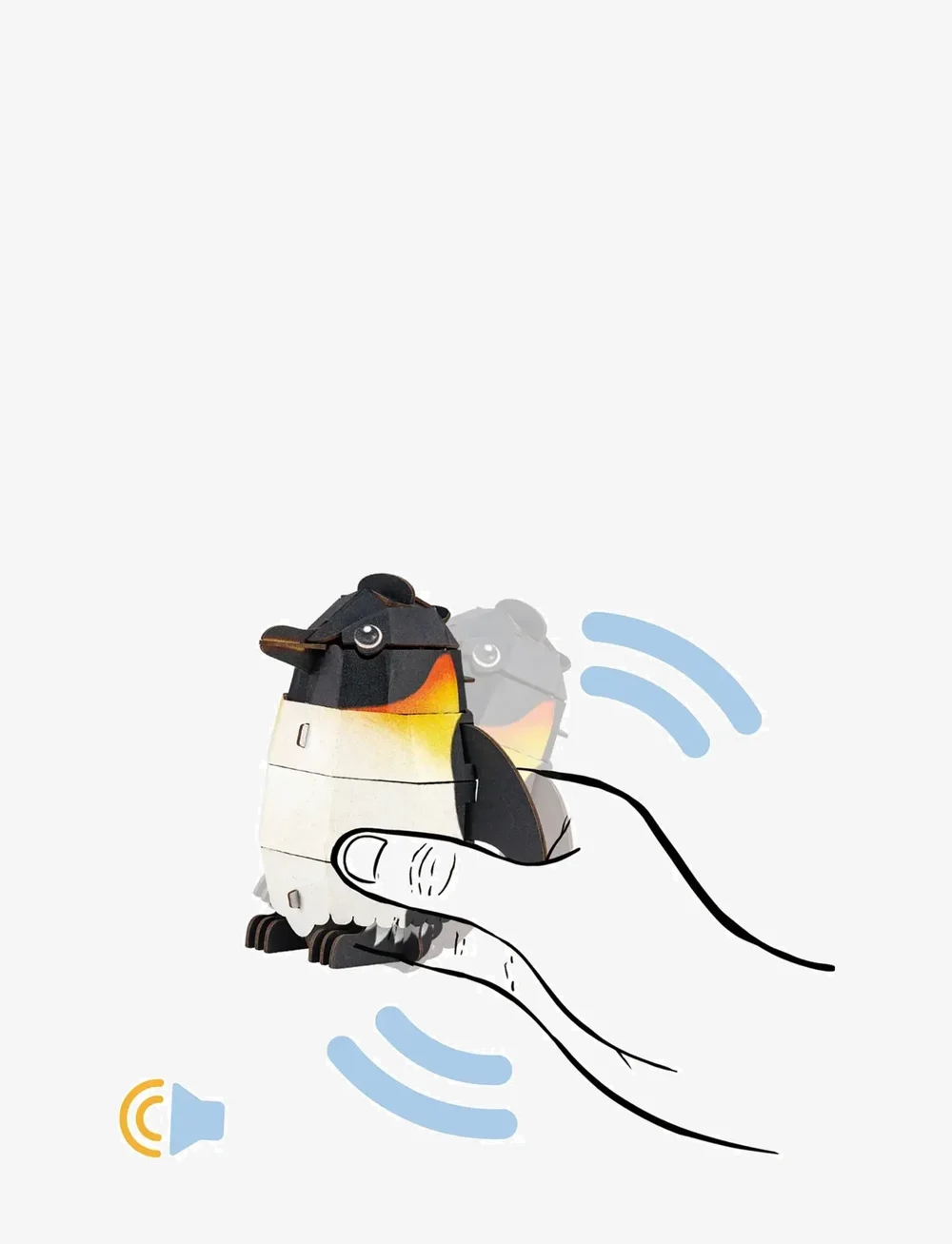 mierEdu - 3D Puzzle with Sound - Emperor Penguin - 3d pusled - white - 3