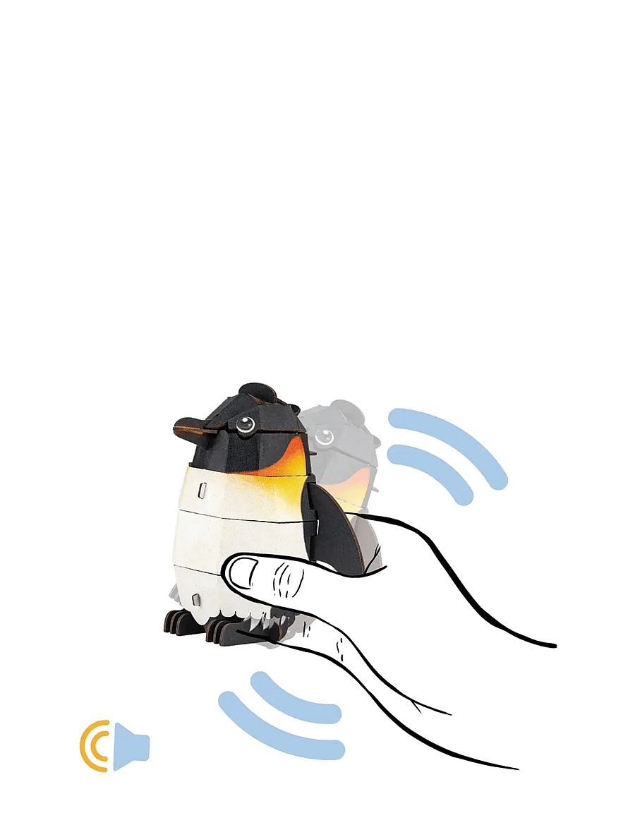 mierEdu - 3D Puzzle with Sound - Emperor Penguin - 3d-puzzles - white - 3