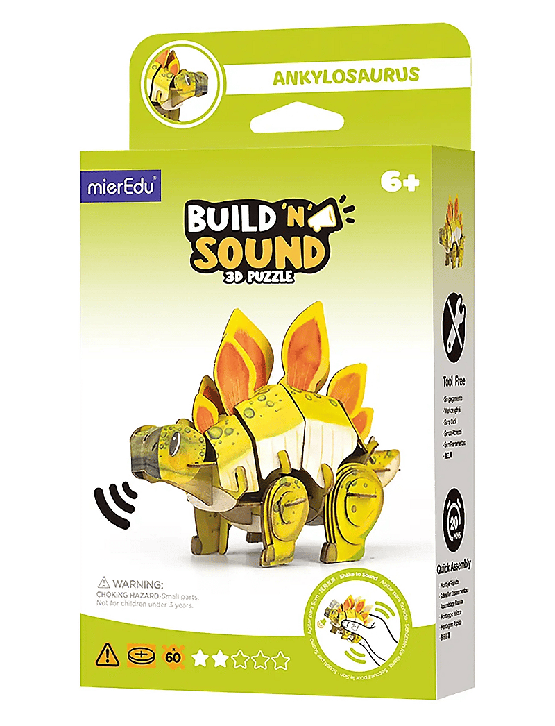 mierEdu - 3D Puzzle with Sound - Stegosaurus - 3d pusled - green - 1