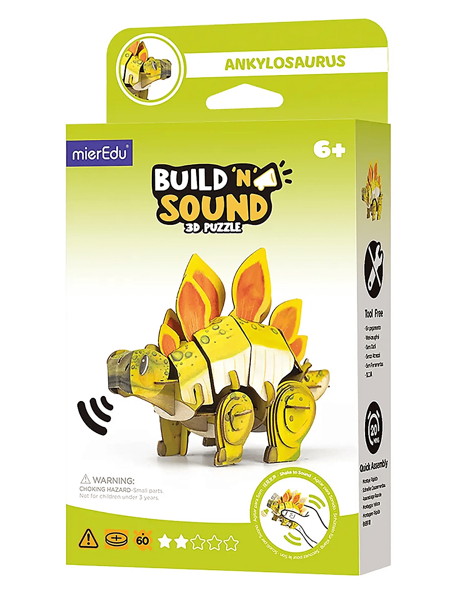 mierEdu - 3D Puzzle with Sound - Stegosaurus - 3d-puzzles - green - 1