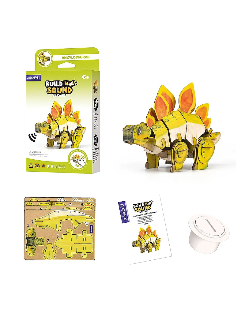 mierEdu - 3D Puzzle with Sound - Stegosaurus - 3d pusled - green - 4