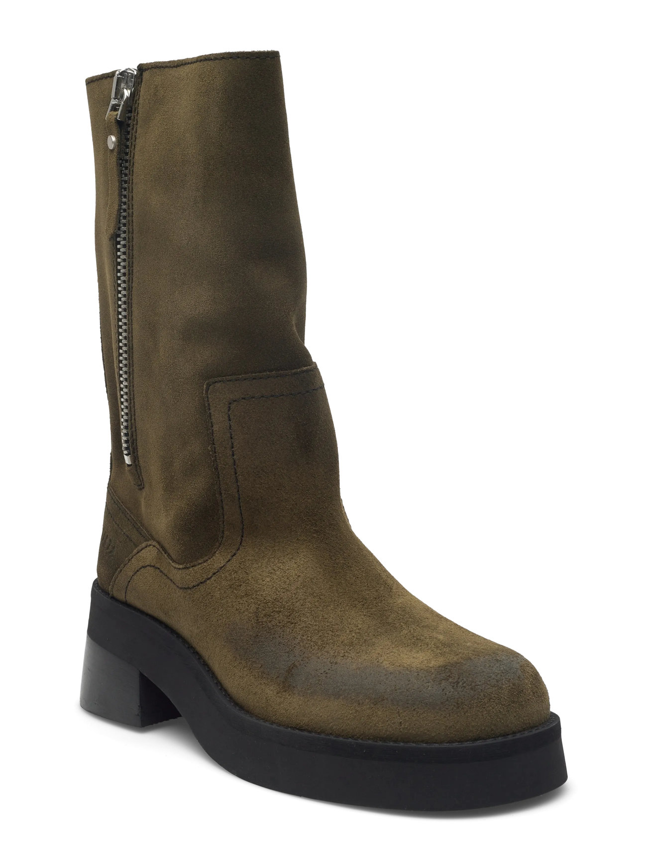 MIISTA Gunda Khaki Suede Ankle Boots - - 38 1