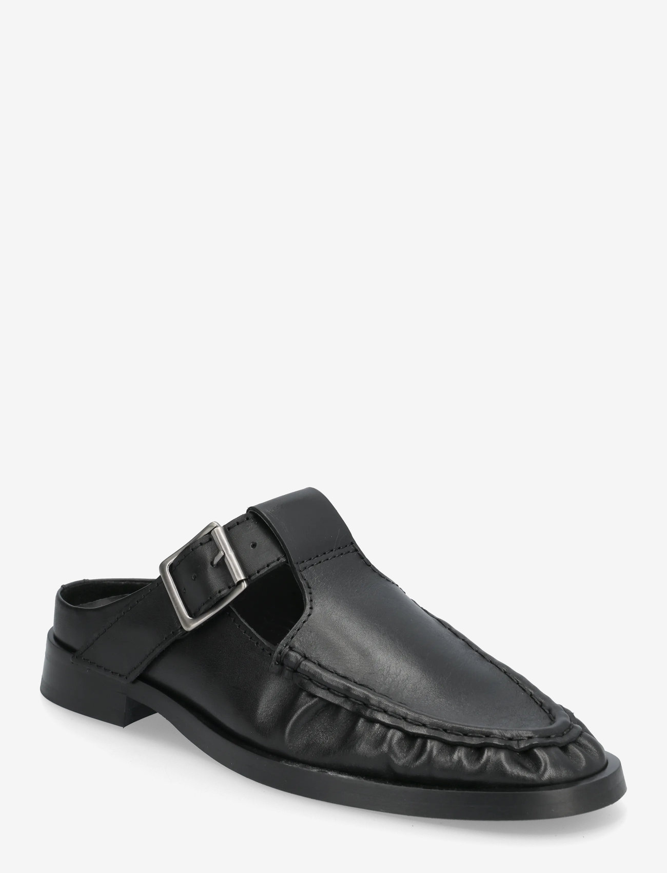 MIISTA - Gianna Black Buckled Mules - pantoletten mit absätzen - black - 0