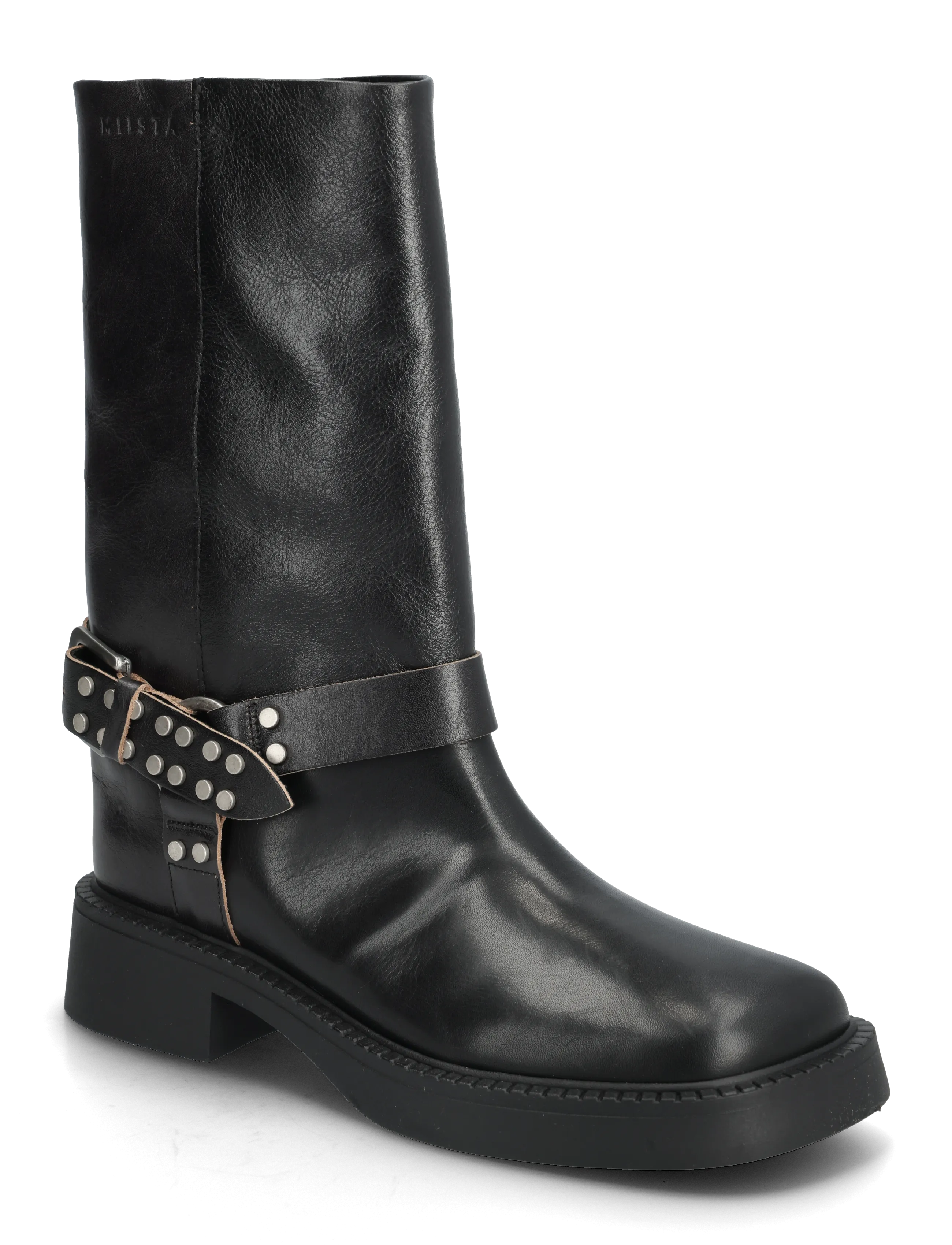 MIISTA Combat ankle boots - Flate ankelboots - BLACK / black