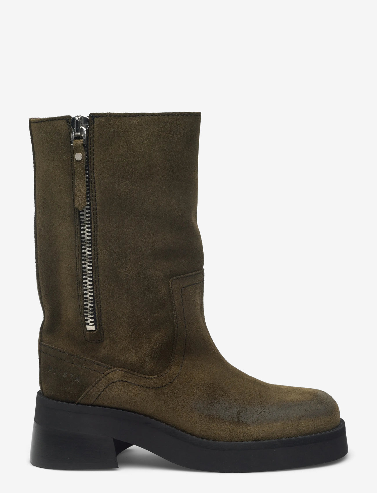 MIISTA - Gunda Khaki Suede Ankle Boots - stiefeletten mit absatz - khaki - 1