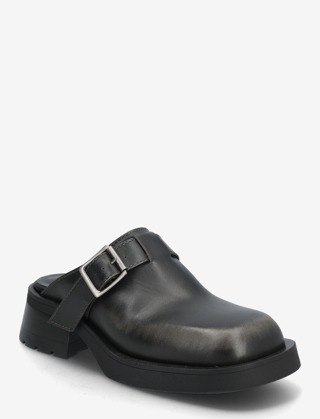 MIISTA - Aroa Brushed Grey Buckled Mules - mules med hæle - grey - 0
