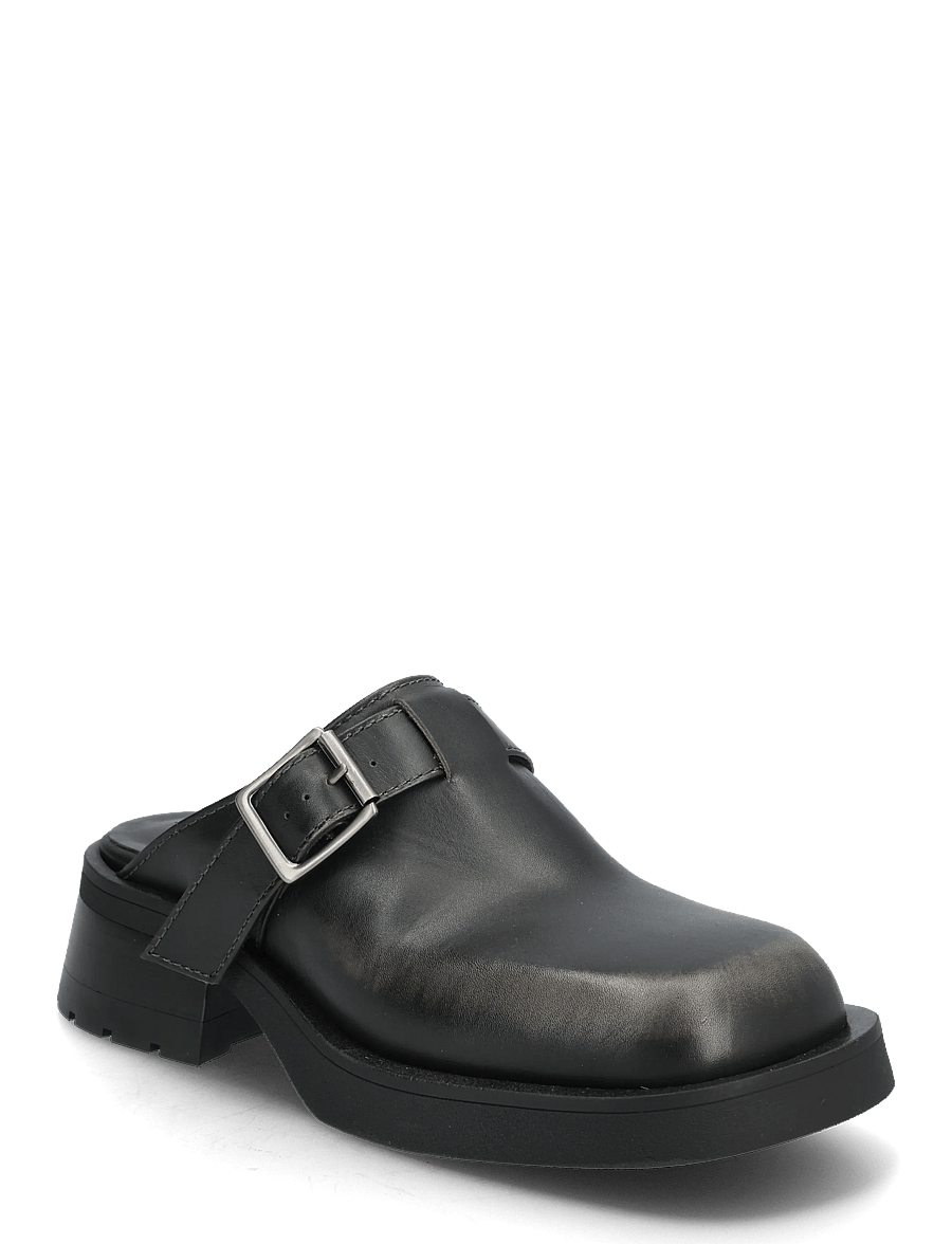 MIISTA - Aroa Brushed Grey Buckled Mules - pantoletten mit absatz - grey - 0