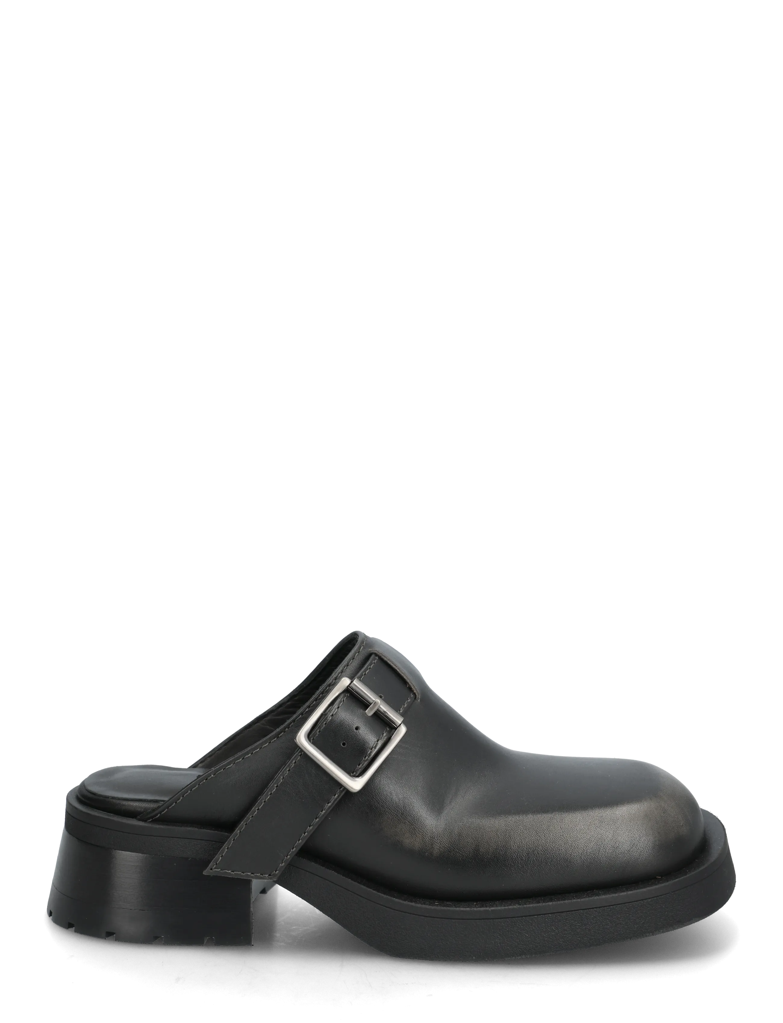 MIISTA - Aroa Brushed Grey Buckled Mules - mules med klack - grey - 1