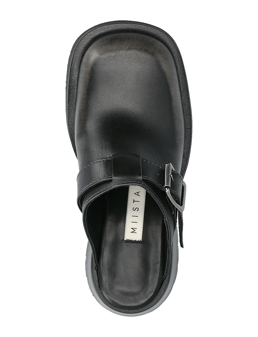MIISTA - Aroa Brushed Grey Buckled Mules - pantoletten mit absatz - grey - 3