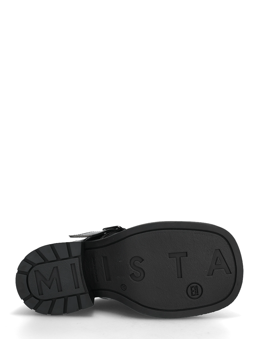 MIISTA - Aroa Brushed Grey Buckled Mules - pantoletten mit absatz - grey - 4