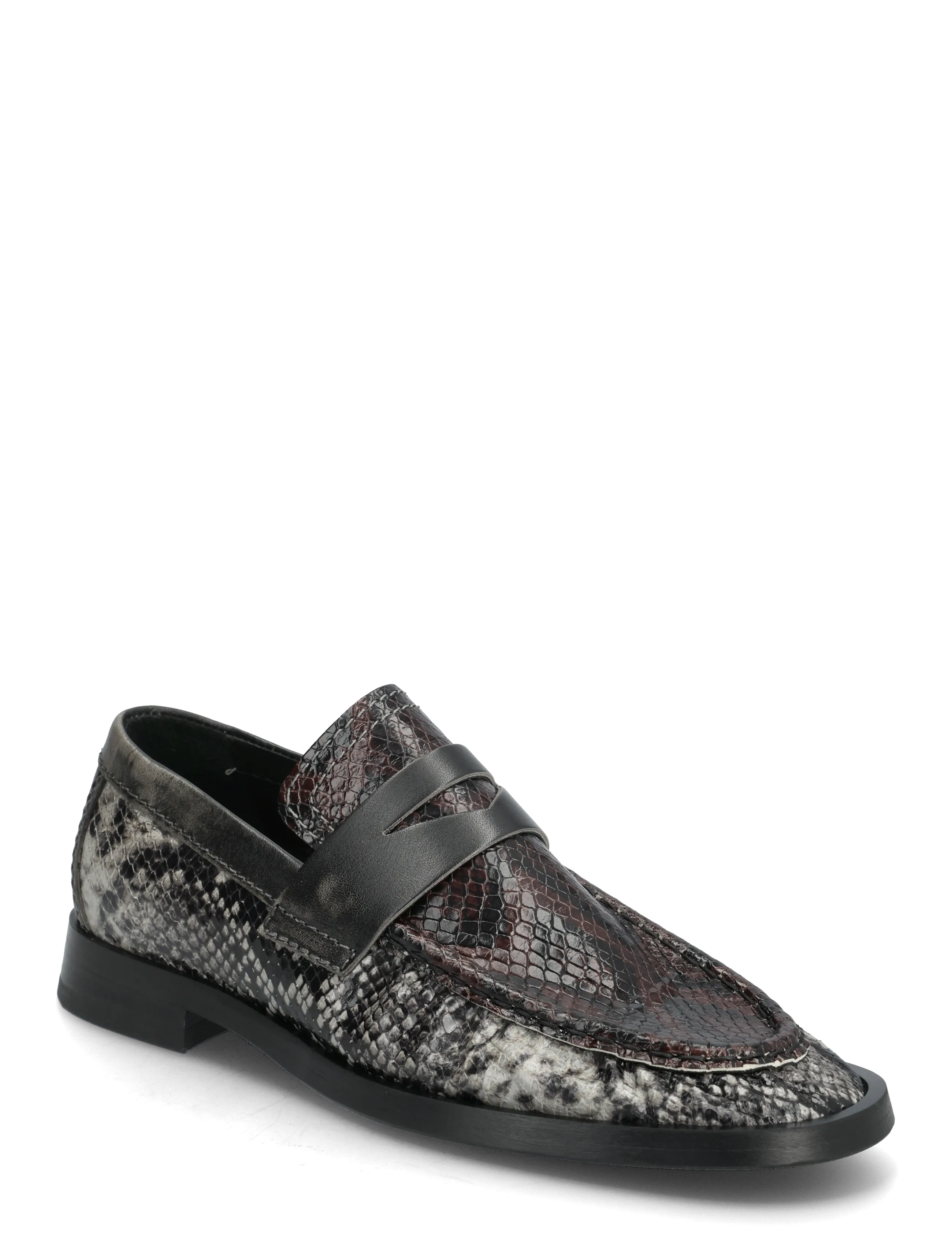 MIISTA Zita Brown and Grey Moccasin Loafers - MIISTA - GREY / multi