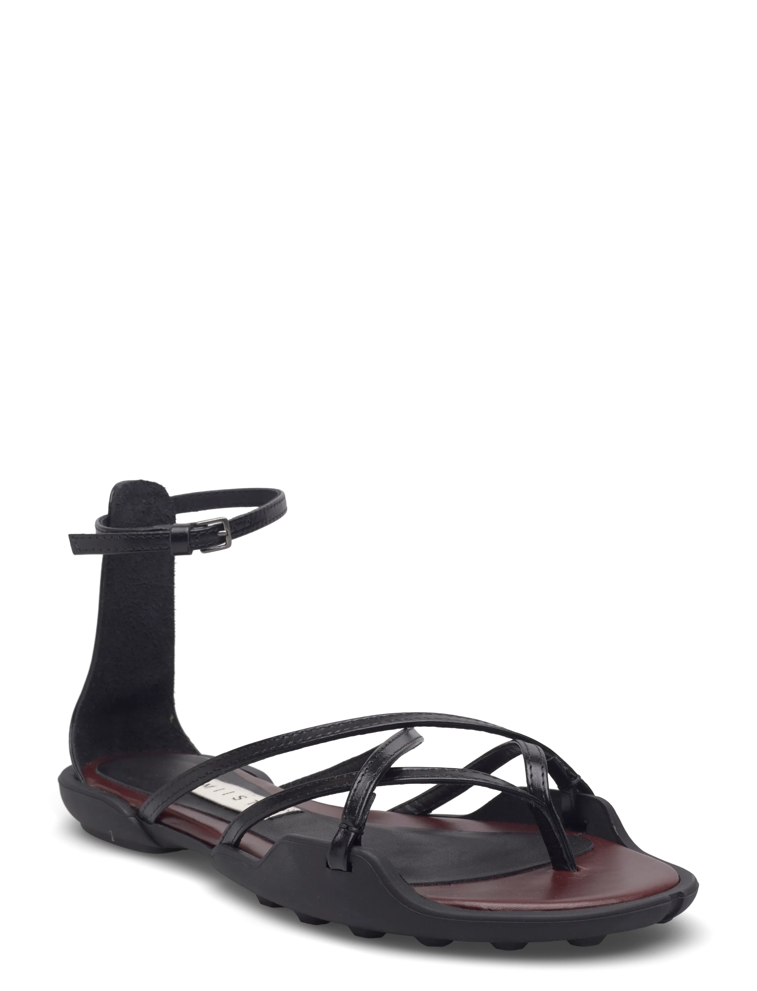 MIISTA Roje Black Sandals, 38, Black, Sandaler > Flade Sandals, Dame