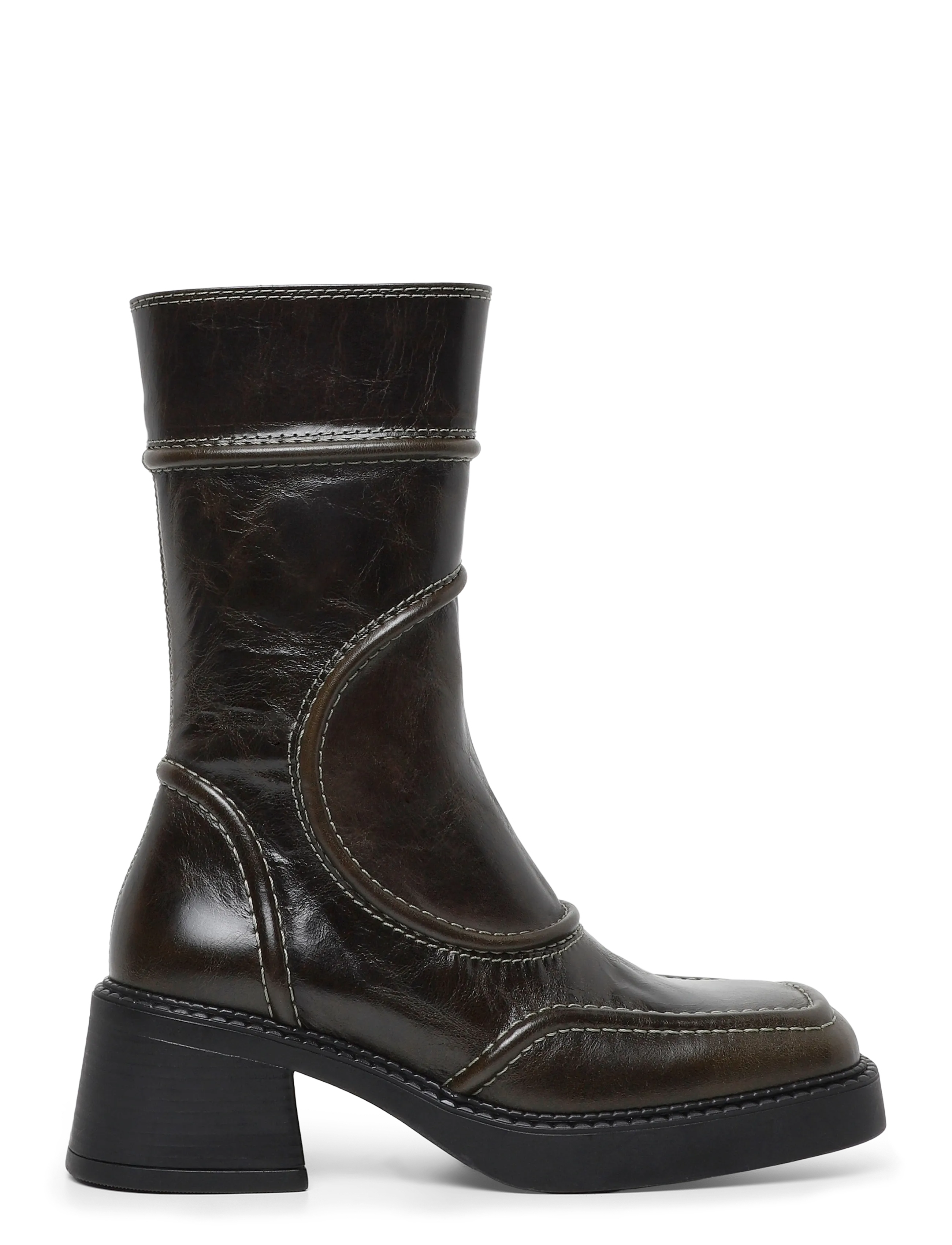 MIISTA - Malene - kontsaga poolsaapad - khaki - 2