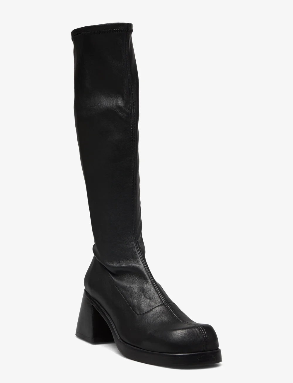 Tall black sales stretch boots