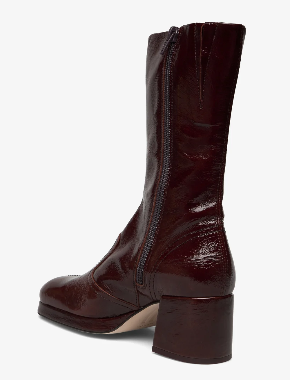 MIISTA Cass Brown Patent Boots Talon haut Boozt