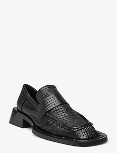Airi Black Leather Loafers, MIISTA