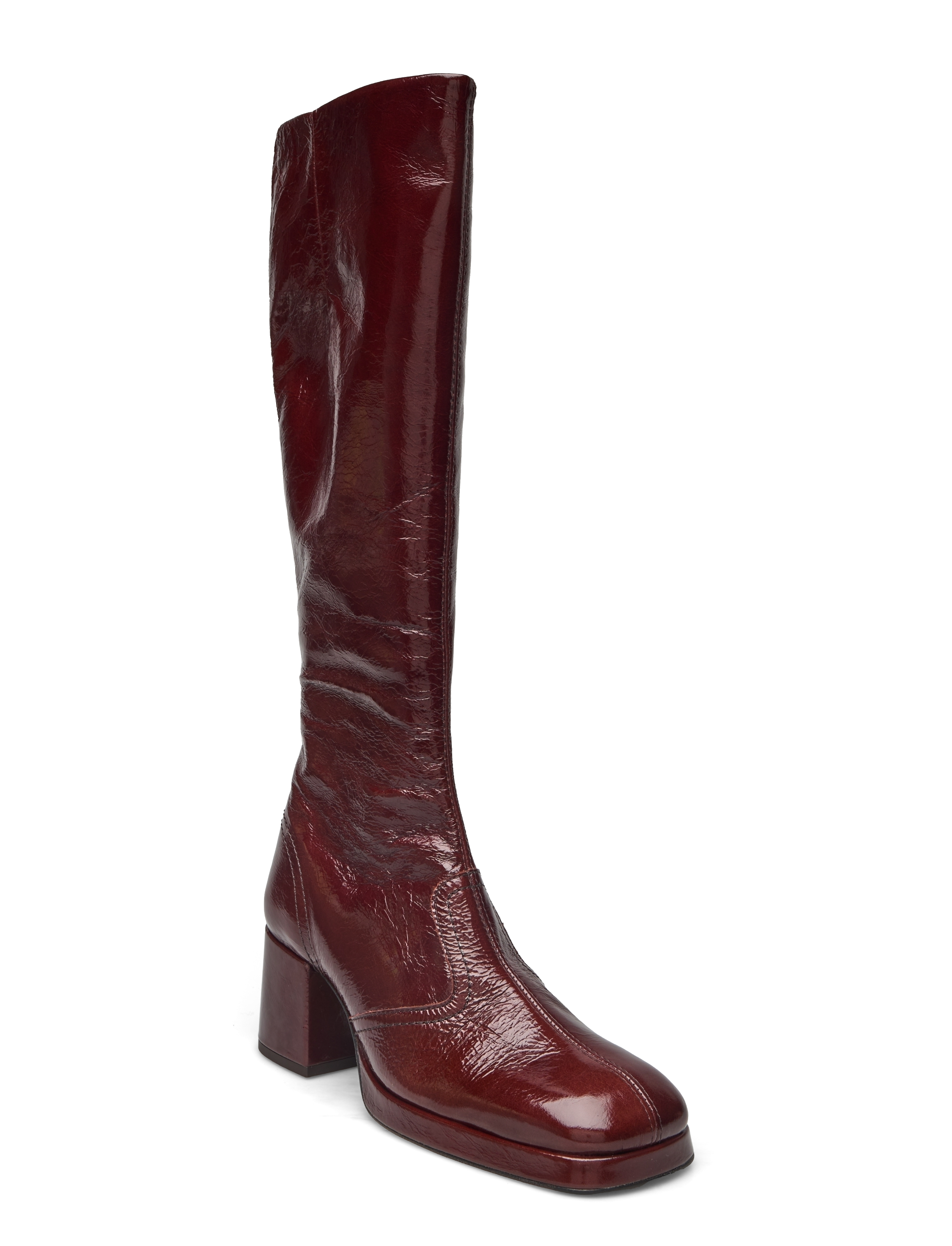 MIISTA Donna Crinkle Brown Tall Boots - Jalanõud - BROWN / red