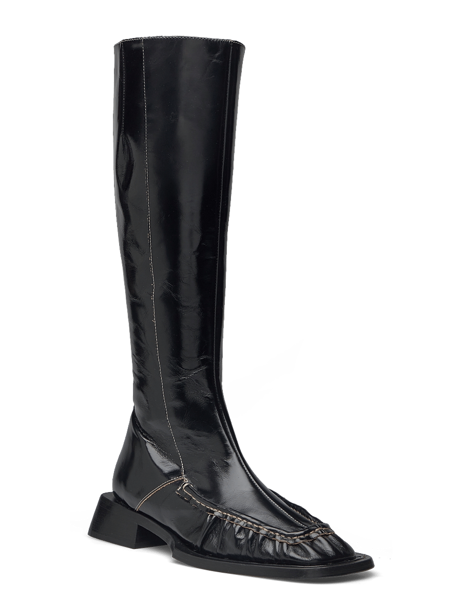 MIISTA - Pats Raw Black Boots - lange stiefel - black - 0