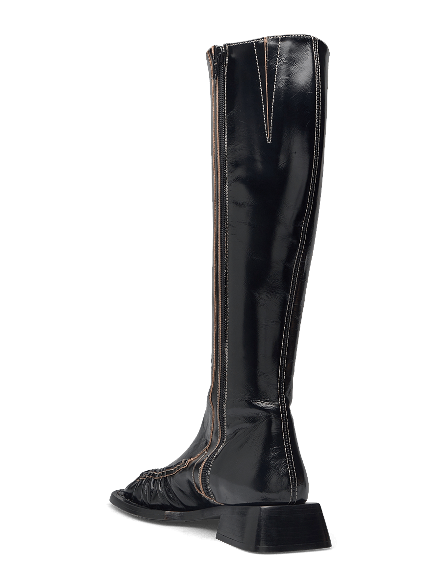 MIISTA - Pats Raw Black Boots - lange stiefel - black - 2